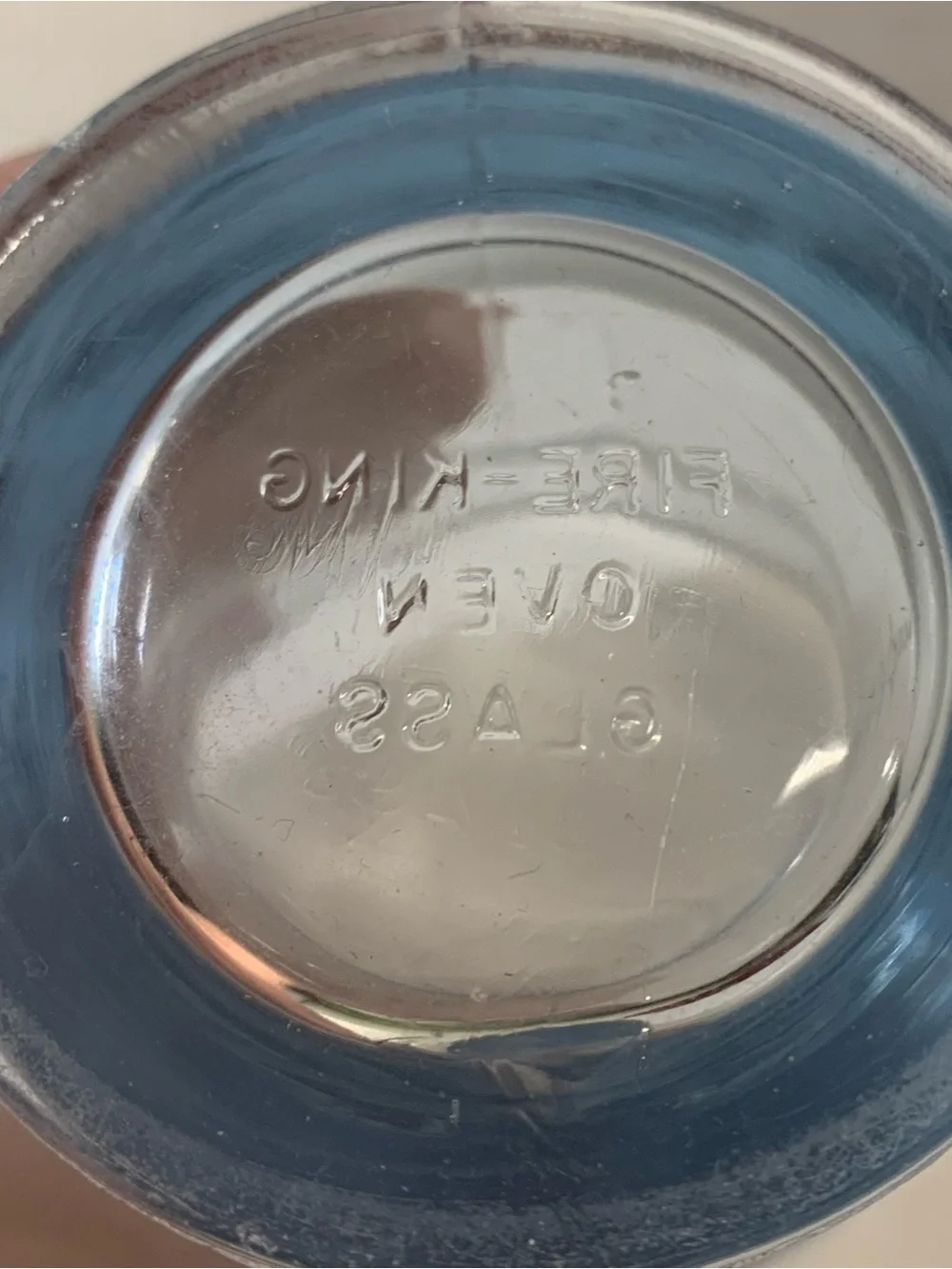 Vintage Fire King “Philbe” Blue Sapphire Clear Glass Mug. 3886